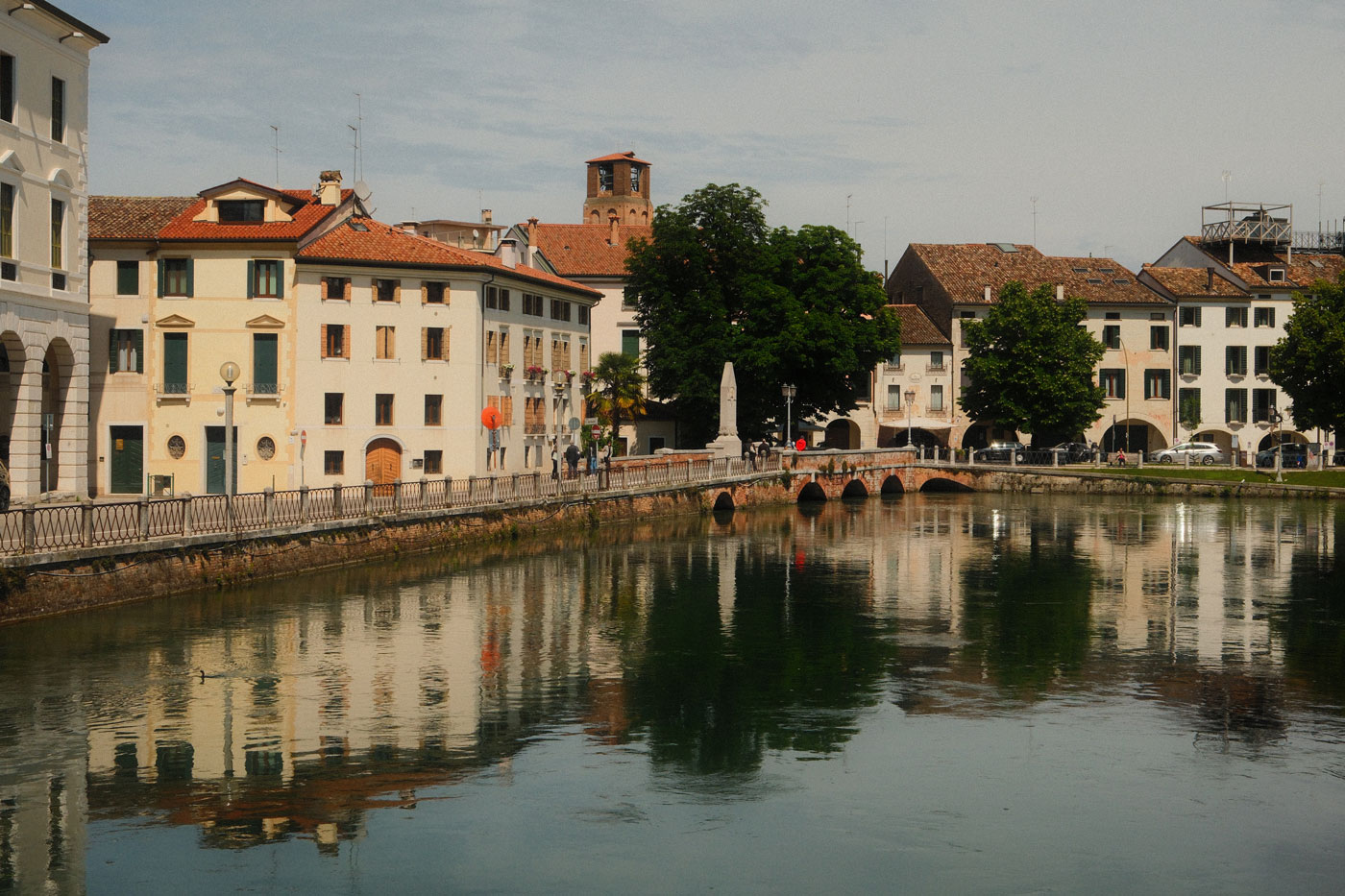 Treviso in Italy with canals, historic buildings and a quiet local atmosphere